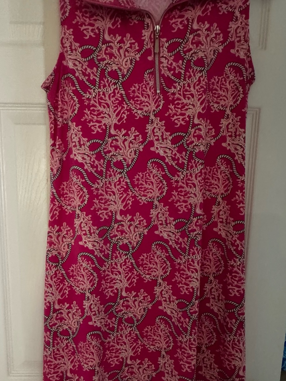 Lulu B Hot Pink Paisley-Print Sleeveless Zip-Front Dress